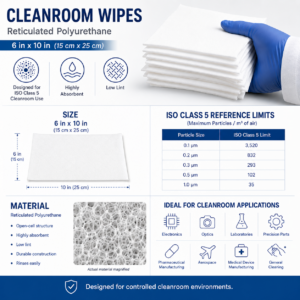 Foam Cleanroom ISO Class 5 Wipers 6 x 10